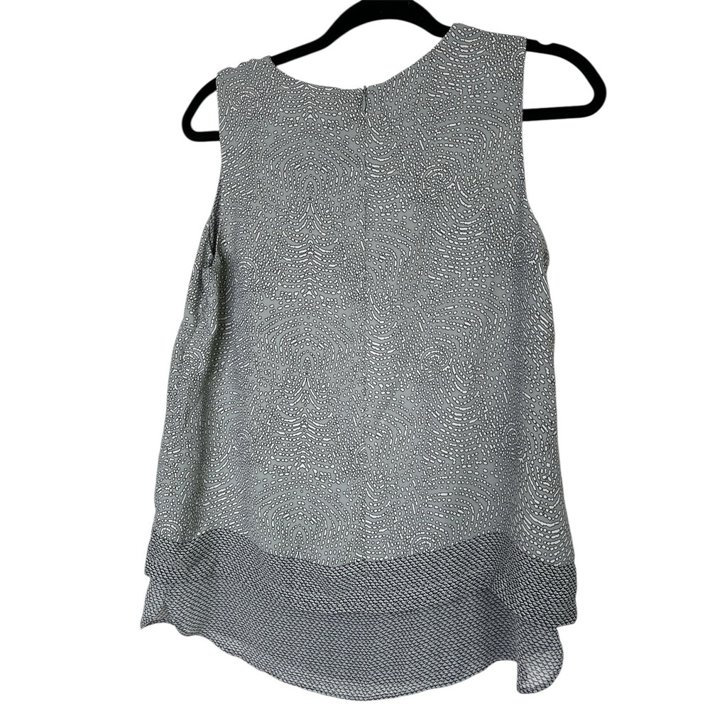 Rose & Olive Womens Grey White‎ Abstract Pebble Print Sleeveless Blouse Size M - Picture 2 of 6